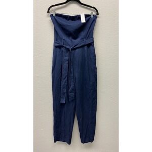 Outerknown Jumpsuit Womens 4 Ronan Sleeveless Tapered Fancy Feminine Tencel Navy